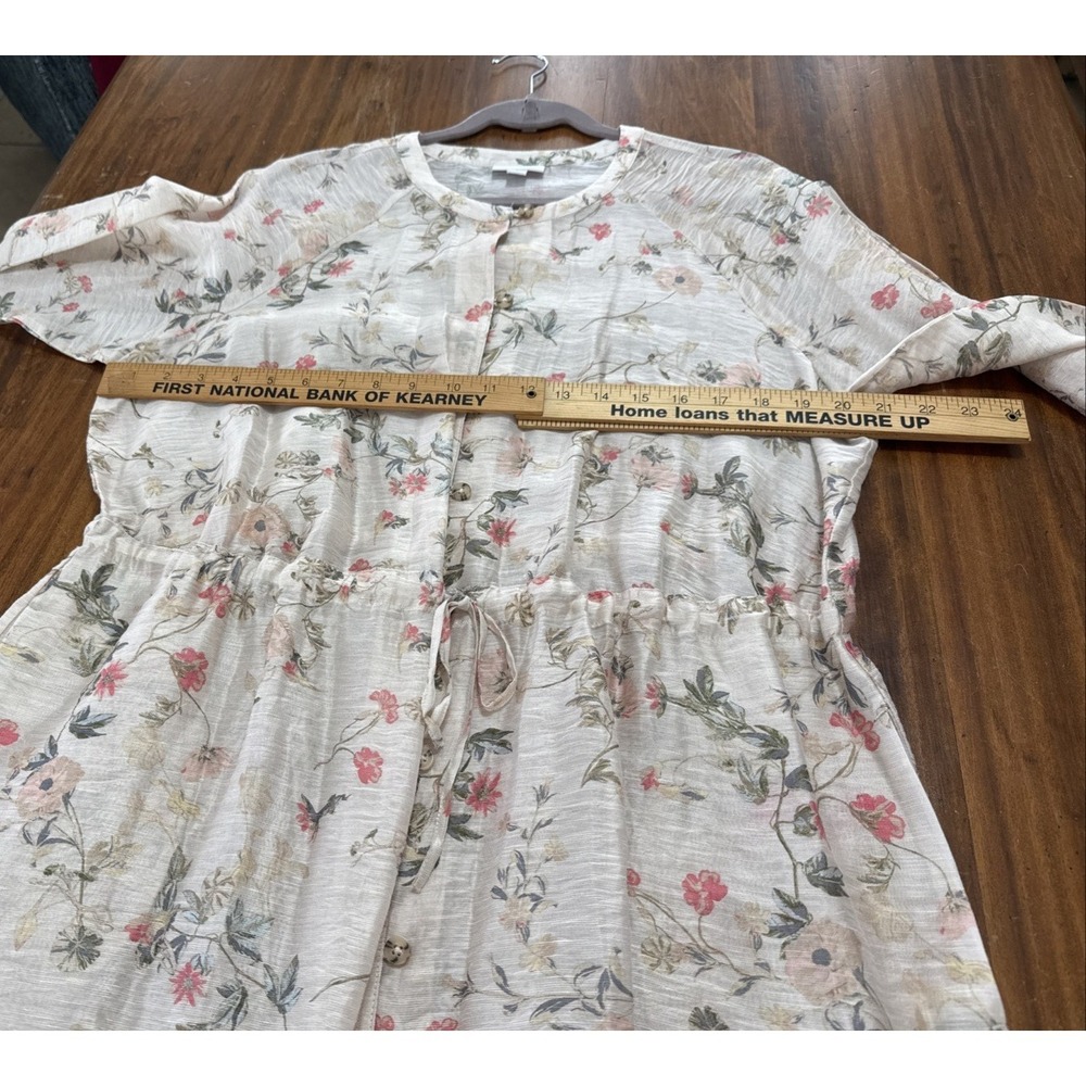J. Jill Cream Floral Tunic Dress with Pink & Green Accents - Picture 6 of 7